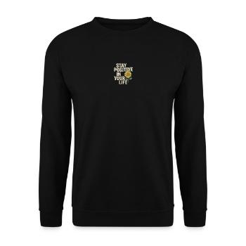 Stay Positive Sunflower Life - Unisex Sweatshirt - black - Front - Alina (178cm) & Michal (187cm)