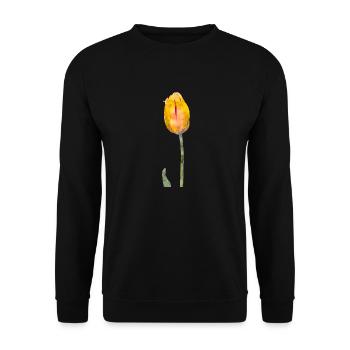 Watercolors Flowers Spring Spring Beginning Tulip - Unisex Sweatshirt - black - Front - Alina (178cm) & Michal (187cm)