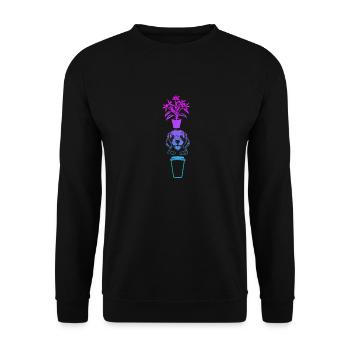 Plantes mignonnes Chien et café Jardinage Caféine - Sweat-shirt Unisexe - noir - Devant - Alina (178cm) & Michal (187cm)