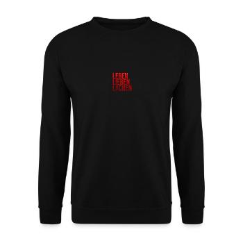 LEBEN LIEBEN LACHEN - Unisex Pullover - Schwarz - Vorne - Alina (178cm) & Michal (187cm)