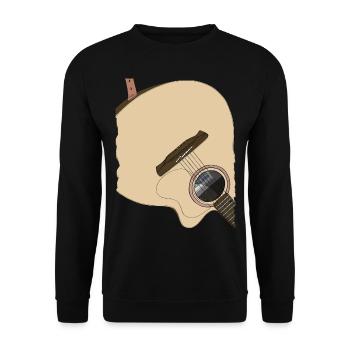 Guitar on his back - Unisex Sweatshirt - black - Front - Alina (178cm) & Michal (187cm)