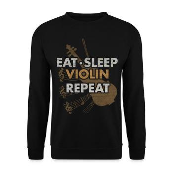 Mangez sommeil violon répéter violon violon cadeau - Sweat-shirt Unisexe - noir - Devant - Alina (178cm) & Michal (187cm)