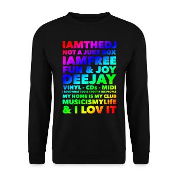 I AM THE DJ - Unisex Pullover - Schwarz - Vorne - Alina (178cm) & Michal (187cm)