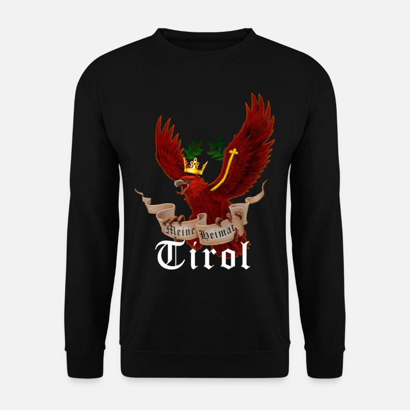 Tyrolean eagle with banner My home Tyrol - Unisex Sweatshirt - black