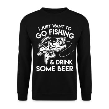 Angler Shirt With Beer Quote And Fish Gift - Unisex Sweatshirt - black - Front - Alina (178cm) & Michal (187cm)