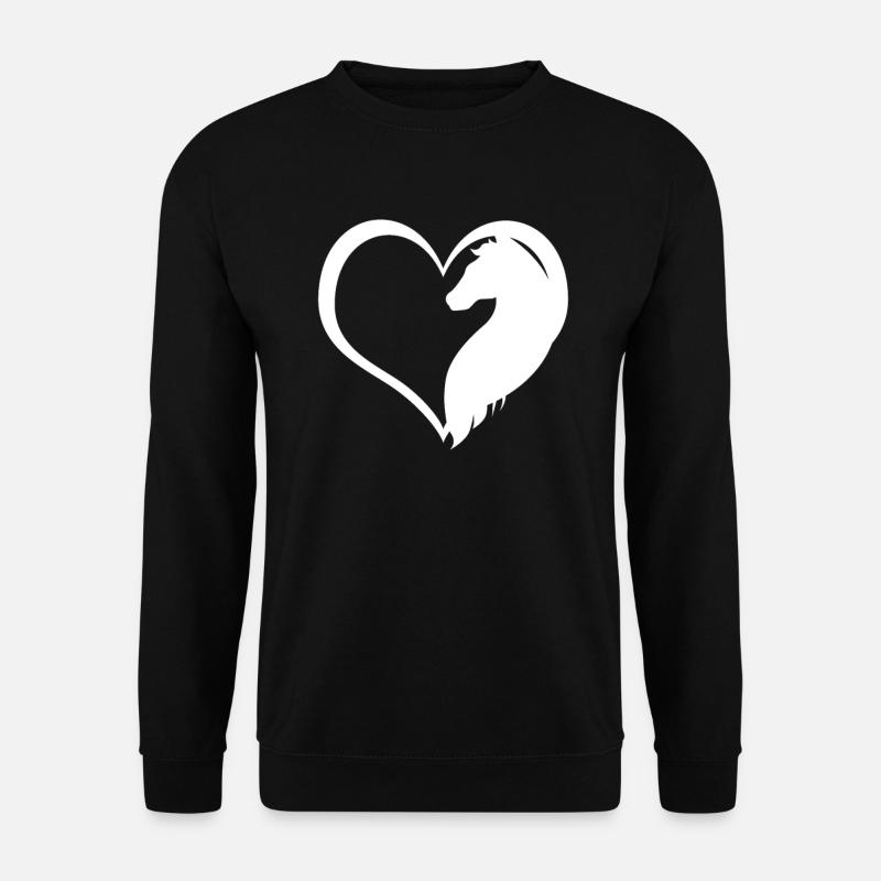 Cœur à cheval Cavalier Cavalier - Sweat-shirt Unisexe - noir
