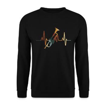 Trompete - Unisex Pullover - Schwarz - Vorne - Alina (178cm) & Michal (187cm)