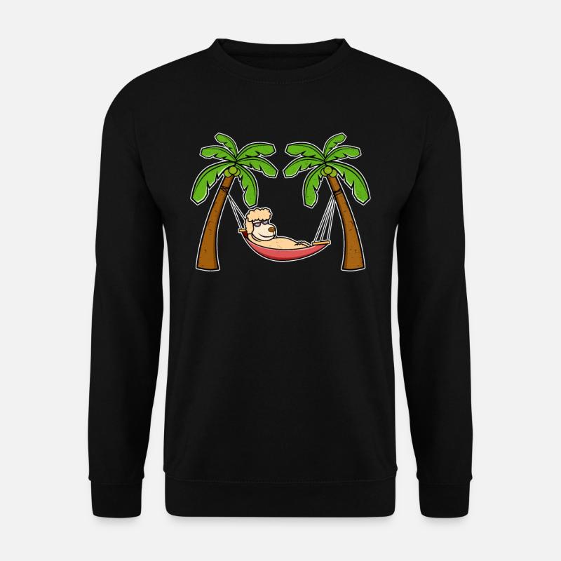 Pudel Hund Palmen Hängematte Hundehalter - Unisex Pullover - Schwarz