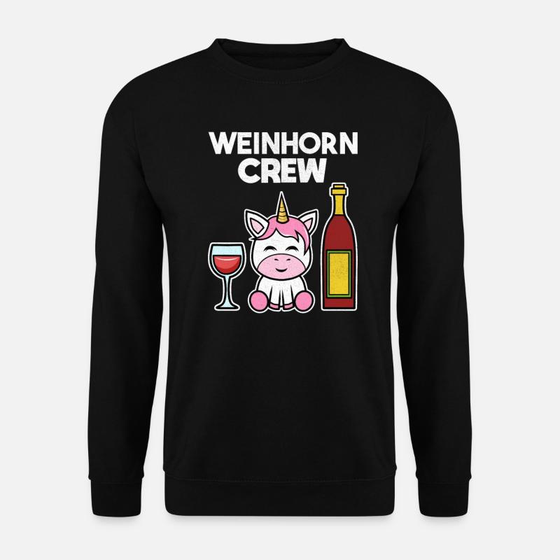 Weinhorn Weintrinker - Unisex Pullover - Schwarz