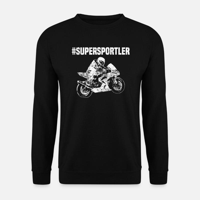 Motorradfahrer Supersportler Motorrad - Unisex Pullover - Schwarz