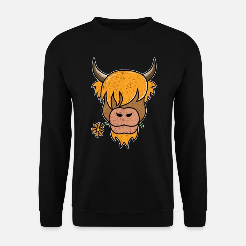 Highland Cattle Highlander Rind - Unisex Pullover - Schwarz