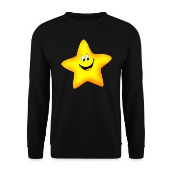 Stern lächelnd - Unisex Pullover - Schwarz - Vorne - Alina (178cm) & Michal (187cm)