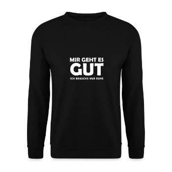 I need silence! For the stressed or autistic - Unisex Sweatshirt - black - Front - Alina (178cm) & Michal (187cm)