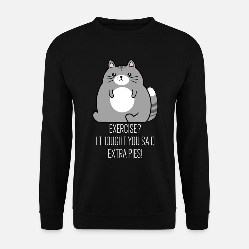 Fette Katze Katzenfreunde dicke Katzen - Unisex Pullover - Schwarz