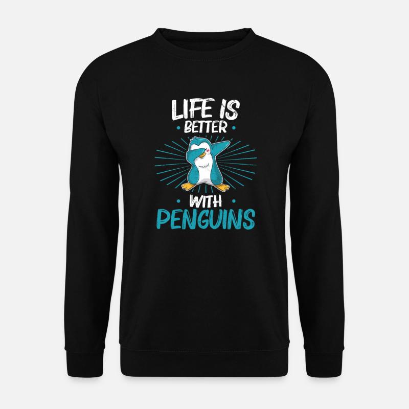 Lustig Pinguin Spruch Pinguine - Unisex Pullover - Schwarz