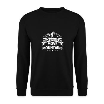 Glaube kann Berge bewegen Bibel Christian - Unisex Pullover - Schwarz - Vorne - Alina (178cm) & Michal (187cm)