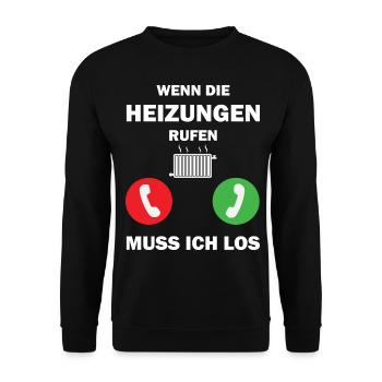 Heizungsbauer Heizungsbau Klempner Installateur - Unisex Pullover - Schwarz - Vorne - Alina (178cm) & Michal (187cm)