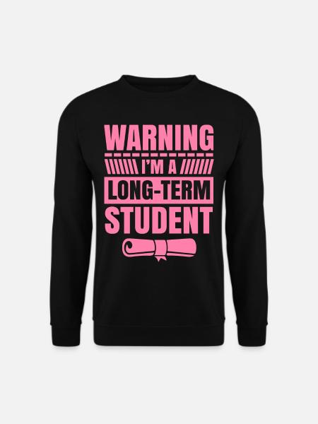 Warnung ich bin ein Langzeitstudent Langzeit Uni - Unisex Pullover - Schwarz