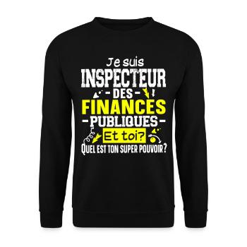 Inspecteur Finances Publiques Impôts Métier - Sweat-shirt Unisexe - noir - Devant - Alina (178cm) & Michal (187cm)