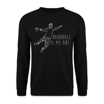 handball sport handballer handballteam sprungwurf - Unisex Pullover - Schwarz - Vorne - Alina (178cm) & Michal (187cm)