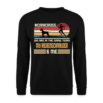canicross rießenschnauzer zughund zughundesport - Unisex Pullover - Schwarz - Vorne - Alina (178cm) & Michal (187cm)