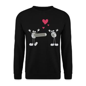 valentinstag vis crazy love love tournevis - Sweat-shirt Unisexe - noir - Devant - Alina (178cm) & Michal (187cm)