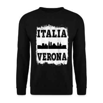 Verona Italy City Skyline Summer Home Love - Unisex Sweatshirt - black - Front - Alina (178cm) & Michal (187cm)