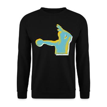 Conception du joueur de handball - Sweat-shirt Unisexe - noir - Devant - Alina (178cm) & Michal (187cm)