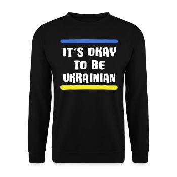 free ukraine slava ukraini zelenskyi ukrainian - Unisex Sweatshirt - black - Front - Alina (178cm) & Michal (187cm)