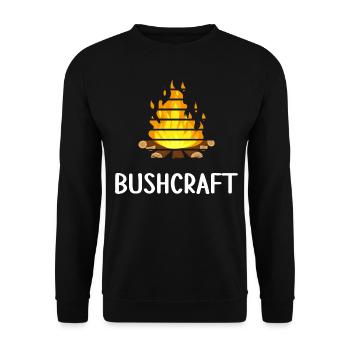 bushcraft fireplace outdoor shelter wildlife - Unisex Sweatshirt - black - Front - Alina (178cm) & Michal (187cm)