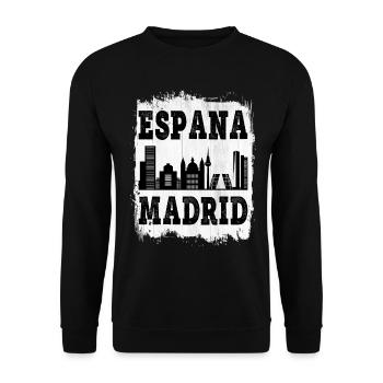 Madrid Espagne Ville Skyline Summer Home Amour - Sweat-shirt Unisexe - noir - Devant - Alina (178cm) & Michal (187cm)