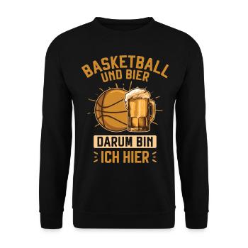 Basketball und Bier Basket and Beer Basketball - Unisex Sweatshirt - black - Front - Alina (178cm) & Michal (187cm)