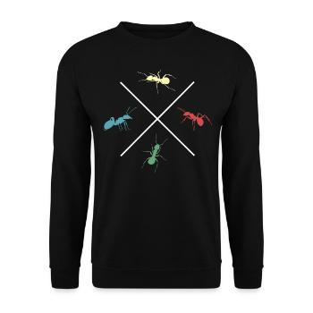 ant ant friends colorful ant colony - Unisex Sweatshirt - black - Front - Alina (178cm) & Michal (187cm)