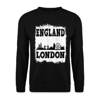 Londres Angleterre Uk City Skyline Accueil Amour - Sweat-shirt Unisexe - noir - Devant - Alina (178cm) & Michal (187cm)