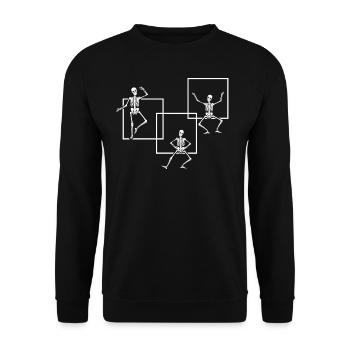 skeleton gothik aesthetic halloween-party skelett - Unisex Pullover - Schwarz - Vorne - Alina (178cm) & Michal (187cm)