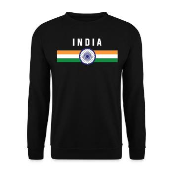 Inde - drapeau et armoiries - Sweat-shirt Unisexe - noir - Devant - Alina (178cm) & Michal (187cm)