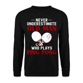 Tischtennisspieler Geschenk Ping Pong Tischtennis - Unisex Pullover - Schwarz - Vorne - Alina (178cm) & Michal (187cm)
