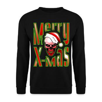 Joyeux Noël - Merry X-Mas - Sweat-shirt Unisexe - noir - Devant - Alina (178cm) & Michal (187cm)