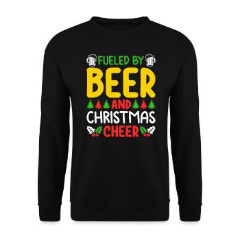 Fueled By Beer And Christmas Cheer - Unisex Sweatshirt - black - Front - Alina (178cm) & Michal (187cm)