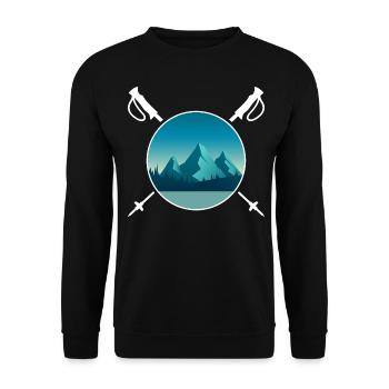 Randonnée Bâton de randonnée « alpine » servus alpen - Sweat-shirt Unisexe - noir - Devant - Alina (178cm) & Michal (187cm)