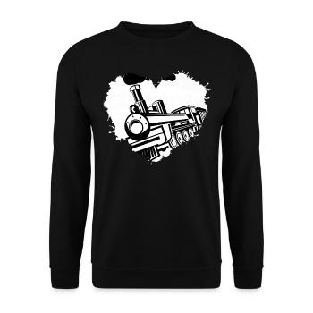 Railway locomotive Railway "Love-Train" - Unisex Sweatshirt - black - Front - Alina (178cm) & Michal (187cm)