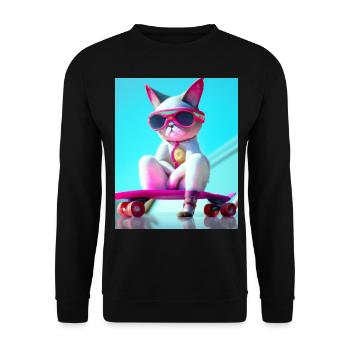 Chats de skateboard cool - Sweat-shirt Unisexe - noir - Devant - Alina (178cm) & Michal (187cm)