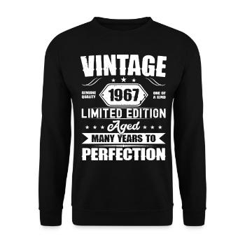 56 Birthday Gift Man Woman 1967 Born - Unisex Sweatshirt - black - Front - Alina (178cm) & Michal (187cm)