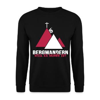Bergwandern alpin gradwanderung gipfel - Unisex Pullover - Schwarz - Vorne - Alina (178cm) & Michal (187cm)