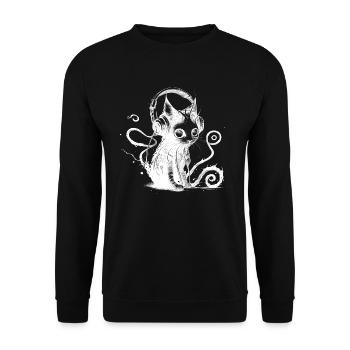 Technocat - Cool cat with headphones - Unisex Sweatshirt - black - Front - Alina (178cm) & Michal (187cm)