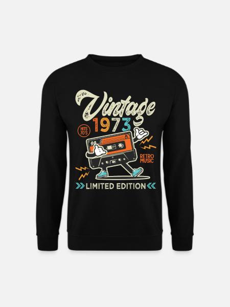 1973 Anniversaire 50 Ans retro music Chemise 1973 - Sweat-shirt Unisexe - noir