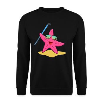 Hockey de plage Club de hockey de plage Hockey de plage - Sweat-shirt Unisexe - noir - Devant - Alina (178cm) & Michal (187cm)