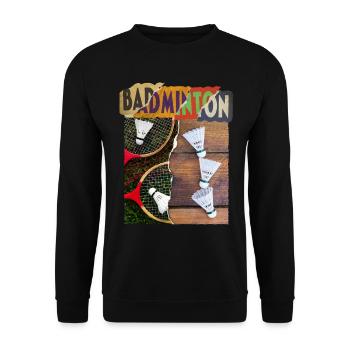 Badminton Badminton Joueur de raquette Vintage Rétro - Sweat-shirt Unisexe - noir - Devant - Alina (178cm) & Michal (187cm)