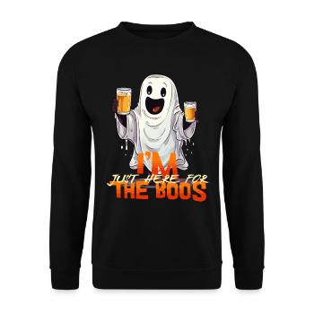 I'm Just Here For The Boos Ghost Beer Alcohol - Unisex Sweatshirt - black - Front - Alina (178cm) & Michal (187cm)