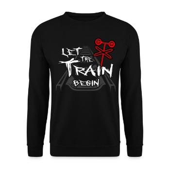 Modélisme ferroviaire, chef de train, chemin de fer, locomotive, train - Sweat-shirt Unisexe - noir - Devant - Alina (178cm) & Michal (187cm)